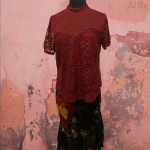 5 for $30.  Lily White Sheer Bodice Lace Blouse